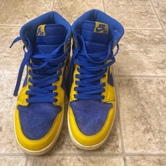 Kids Yellow and Blue High-Top Sneakers - Picture 8 of 8